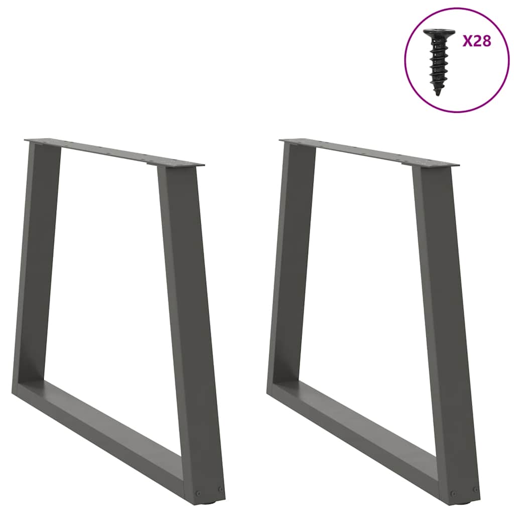 Pieds de table à manger en forme de V, 2 pièces, anthracite, 90 x (72-73,3) cm, acier - XIOS