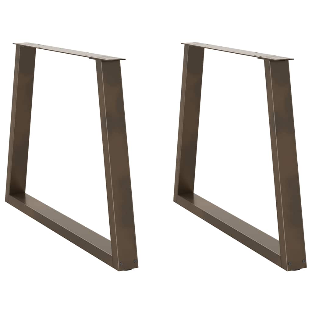 Pieds de table à manger en forme de V, 2 pièces, acier naturel, 90 x (72-73,3) cm - XIOS