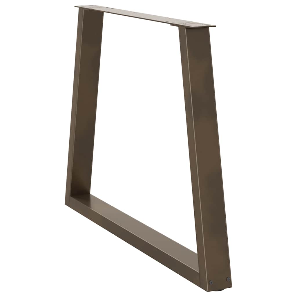 Pieds de table à manger en forme de V, 2 pièces, acier naturel, 90 x (72-73,3) cm - XIOS
