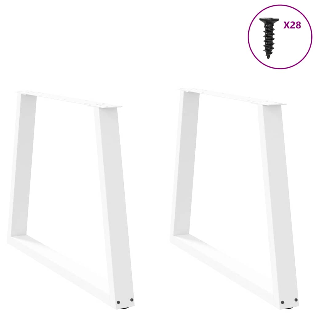 Pieds de table à manger en forme de V, 2 pièces, blanc, 100 x (72-73,3) cm, acier - XIOS