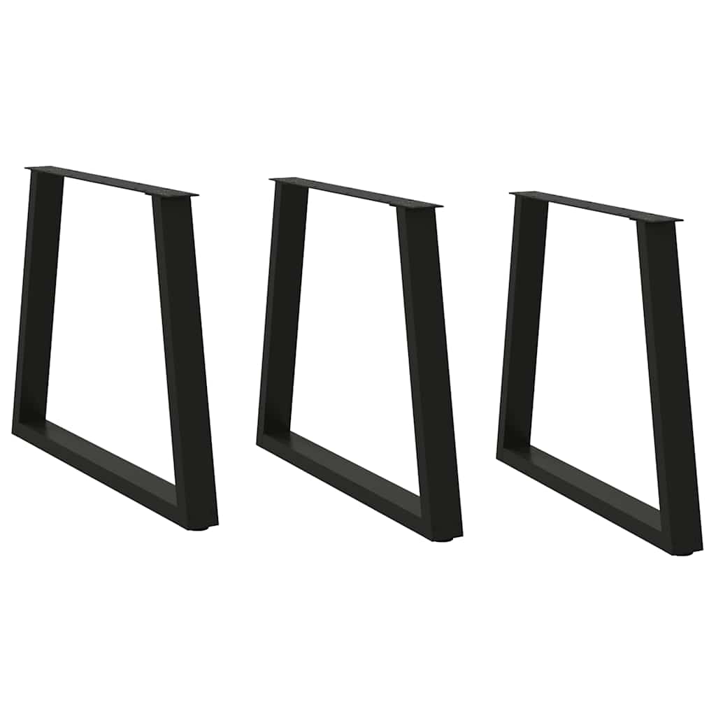 Pieds de table à manger en V 3 pièces Noir 70 x (72-73,3) cm Acier - XIOS