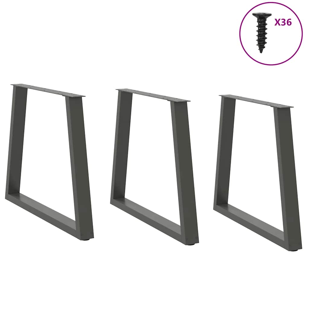 Pieds de table à manger en V 3 pièces Anthracite 70 x (72-73,3) cm Acier - XIOS