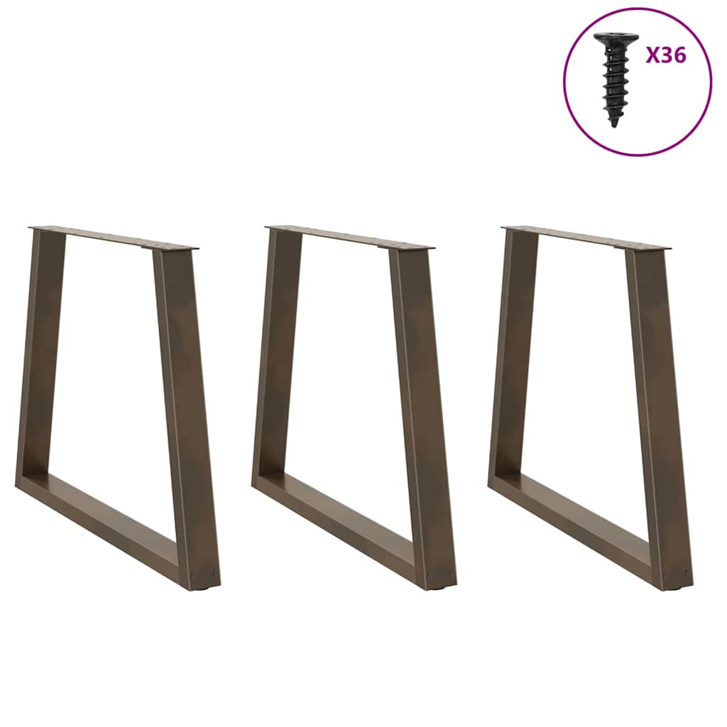 Pieds de table à manger en forme de V 3 pièces Acier naturel 70 x (72-73,3) cm - XIOS