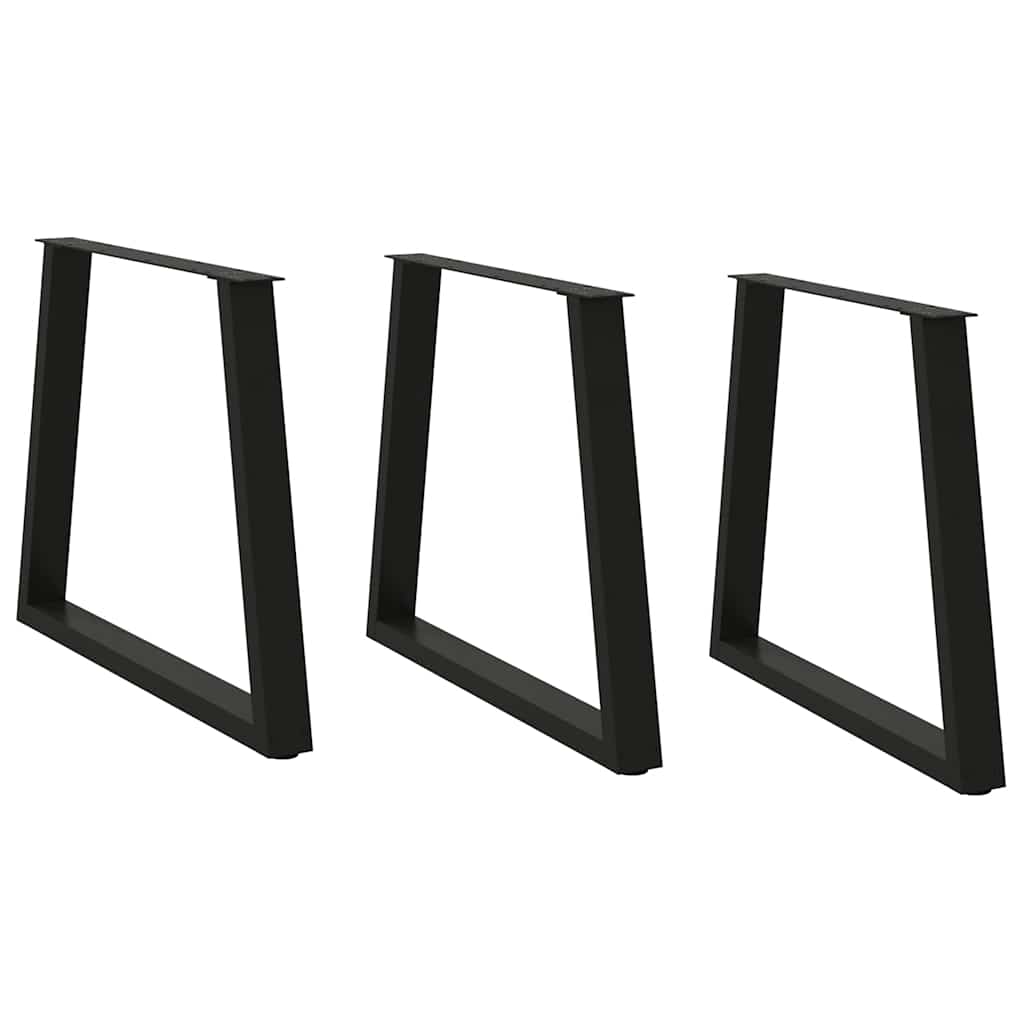 Pieds de table à manger en V 3 pièces Noir 80 x (72-73,3) cm Acier - XIOS