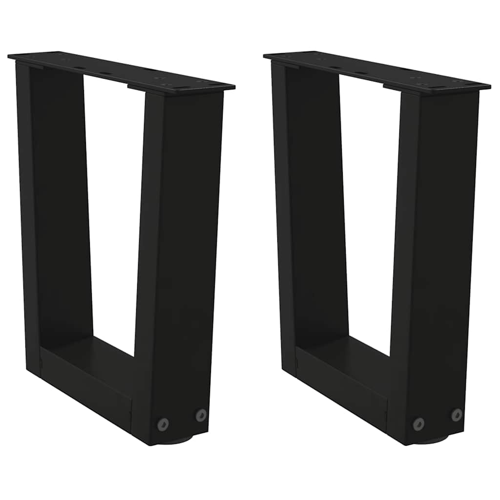 Pieds de table basse en V 2 pièces Noir 30 x (30-31,3) cm Acier - XIOS