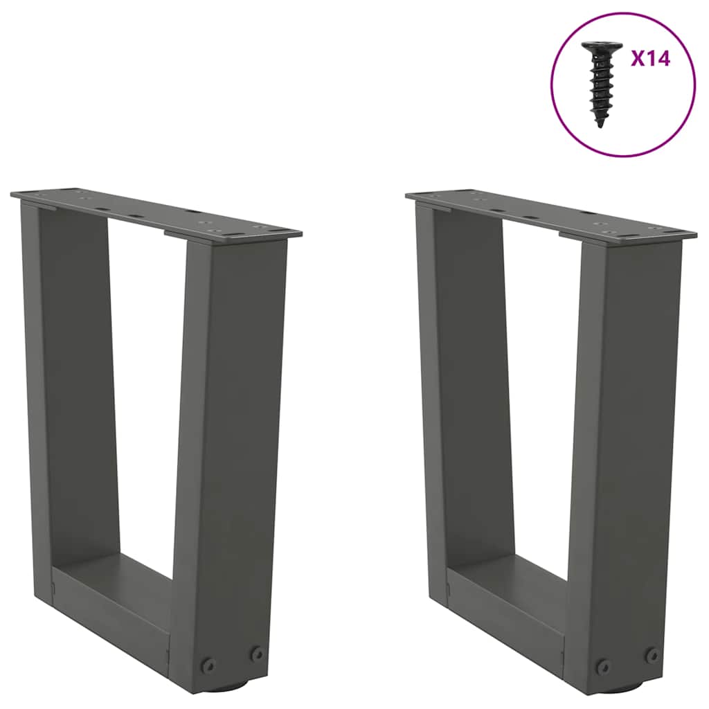 Pieds de table basse en forme de V, 2 pièces, anthracite, 30 x (30-31,3) cm, acier - XIOS