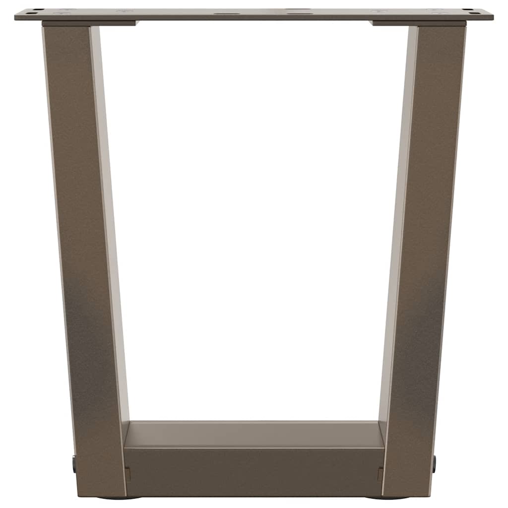 Pieds de table basse en forme de V, 2 pièces, acier naturel, 30 x (30-31,3) cm - XIOS