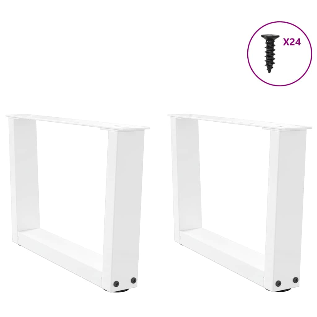 Pieds de table basse en forme de V, 2 pièces, blanc, 60 x (30-31,3) cm, acier - XIOS
