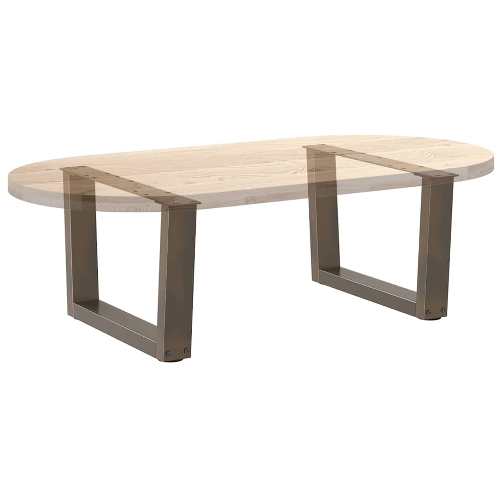 Pieds de table basse en forme de V, 2 pièces, acier naturel, 60 x (30-31,3) cm - XIOS