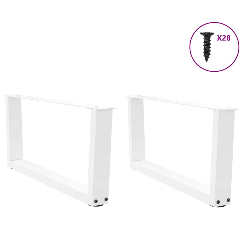 Pieds de table basse en forme de V, 2 pièces, blanc, 70 x (30-31,3) cm, acier - XIOS