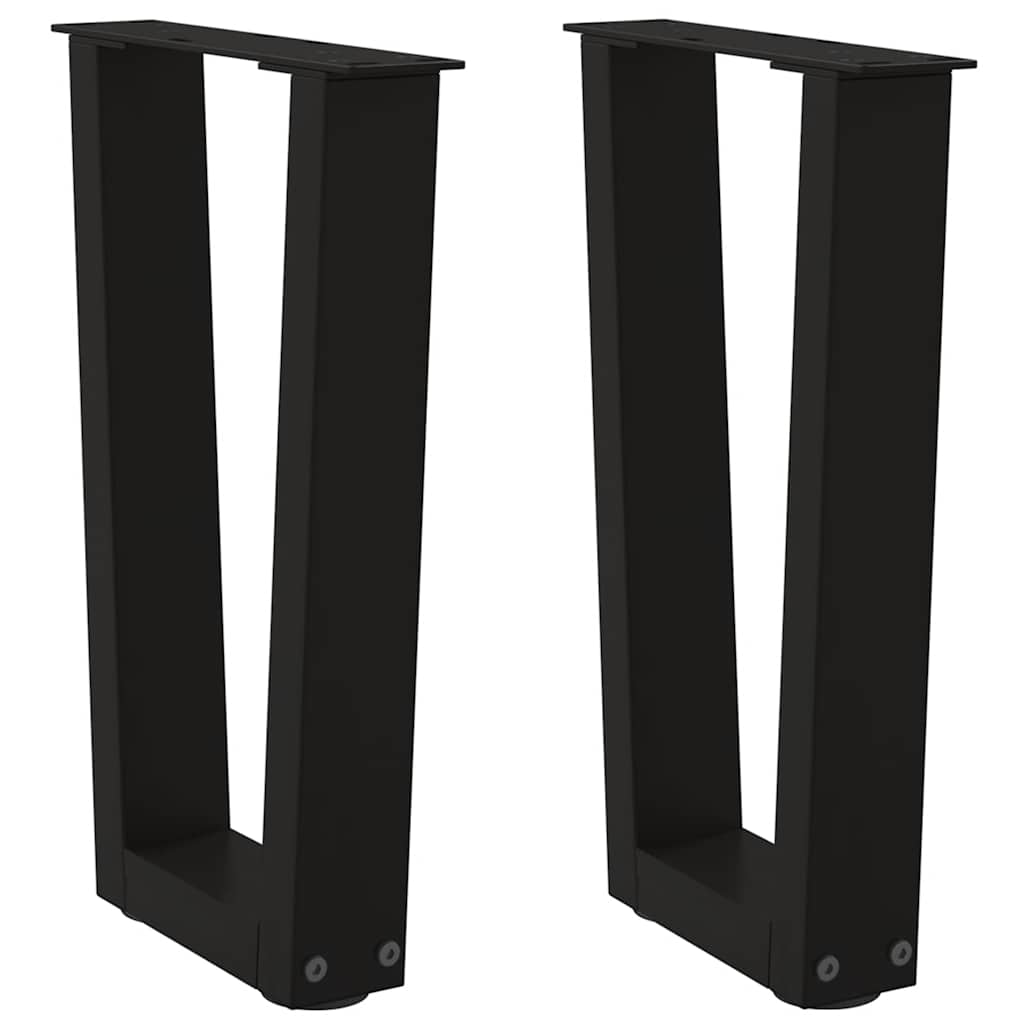 Pieds de table basse en V 2 pièces Noir 38 x (42-43,3) cm Acier - XIOS