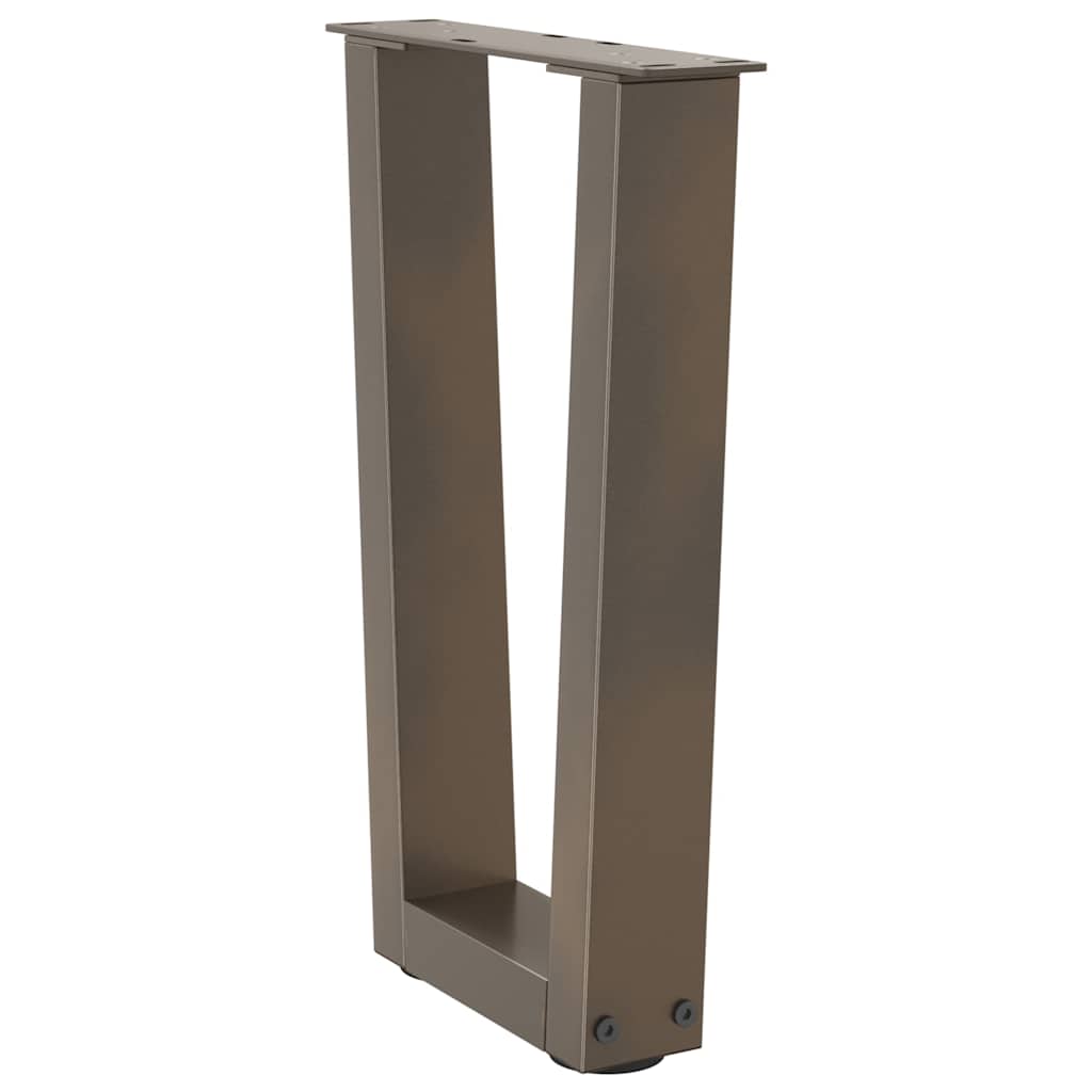 Pieds de table basse en forme de V, 2 pièces, acier naturel, 38 x (42-43,3) cm - XIOS