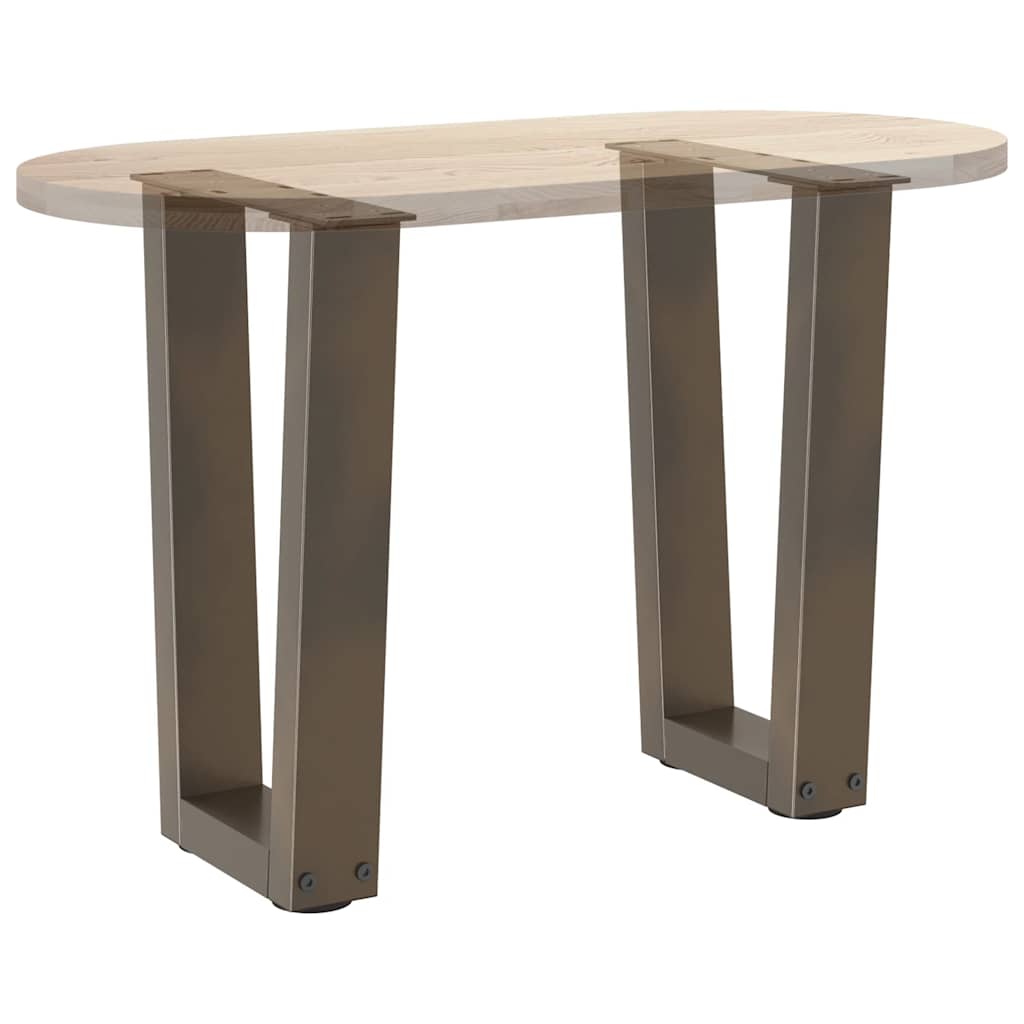 Pieds de table basse en forme de V, 2 pièces, acier naturel, 38 x (42-43,3) cm - XIOS