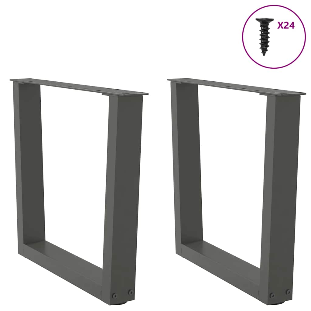 Pieds de table basse en forme de V, 2 pièces, anthracite, 50 x (42-43,3) cm, acier - XIOS