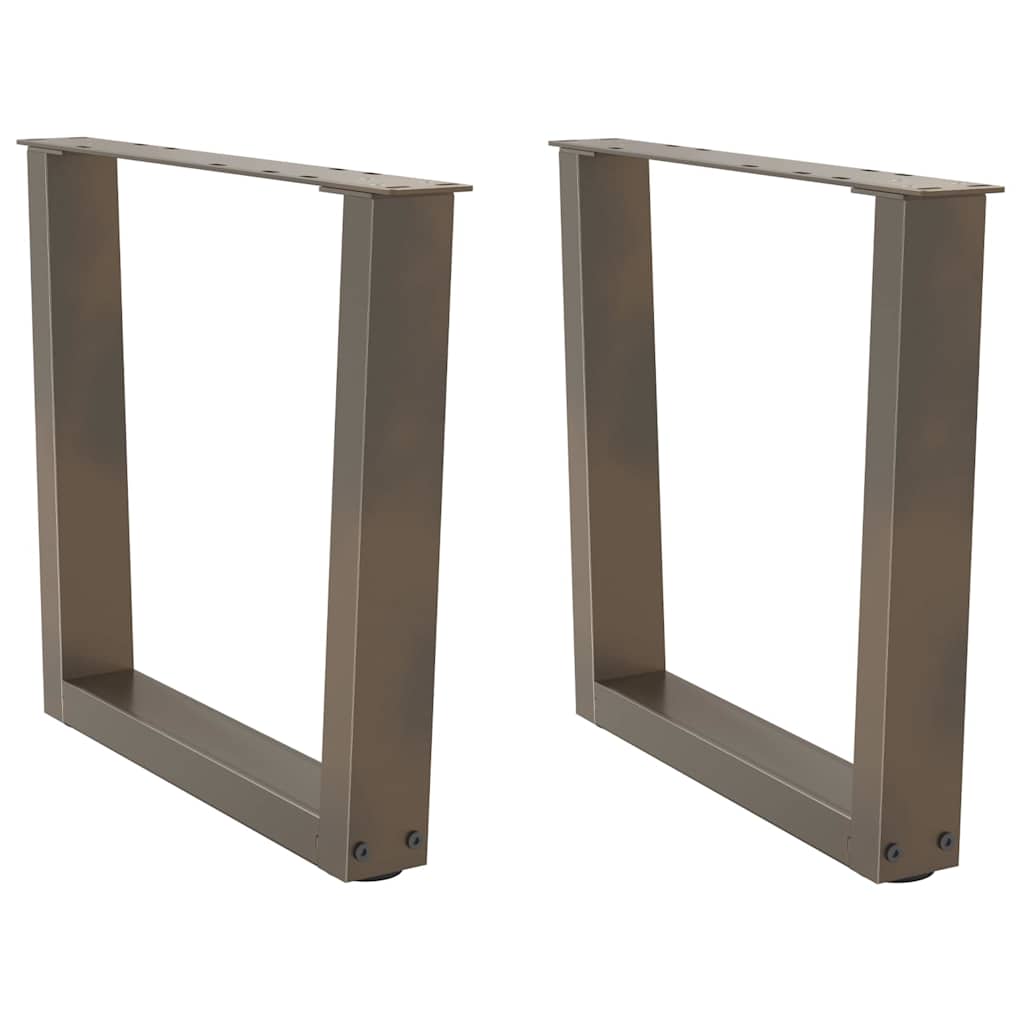 Pieds de table basse en forme de V, 2 pièces, acier naturel, 60 x (42-43,3) cm - XIOS