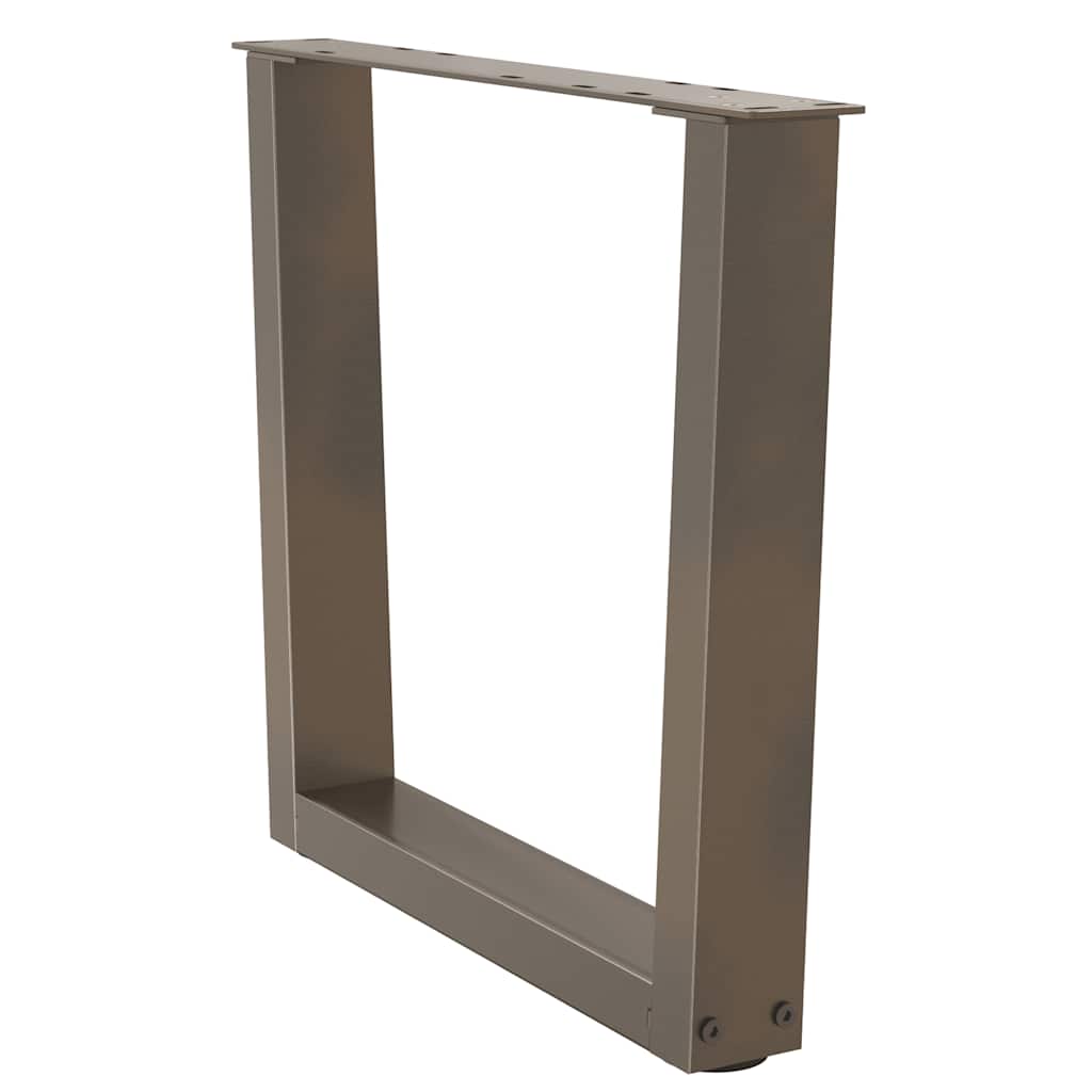 Pieds de table basse en forme de V, 2 pièces, acier naturel, 60 x (42-43,3) cm - XIOS