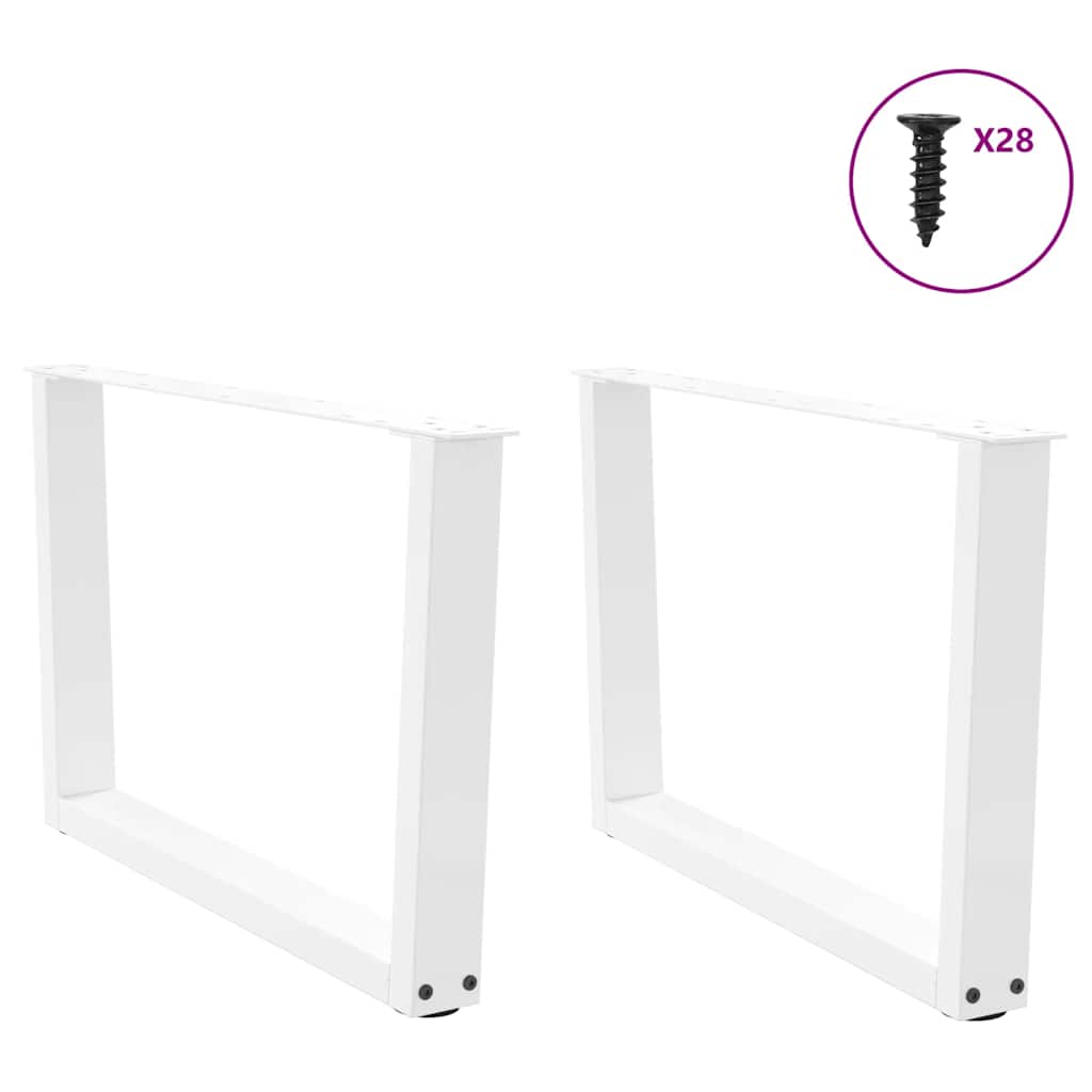 Pieds de table basse en forme de V, 2 pièces, blanc, 70 x (42-43,3) cm, acier - XIOS