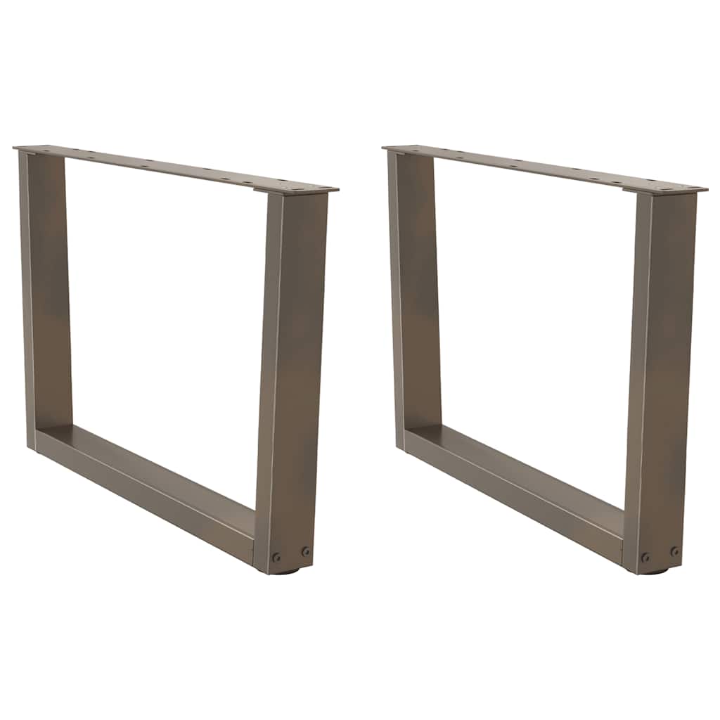 Pieds de table basse en forme de V, 2 pièces, acier naturel, 70 x (42-43,3) cm - XIOS