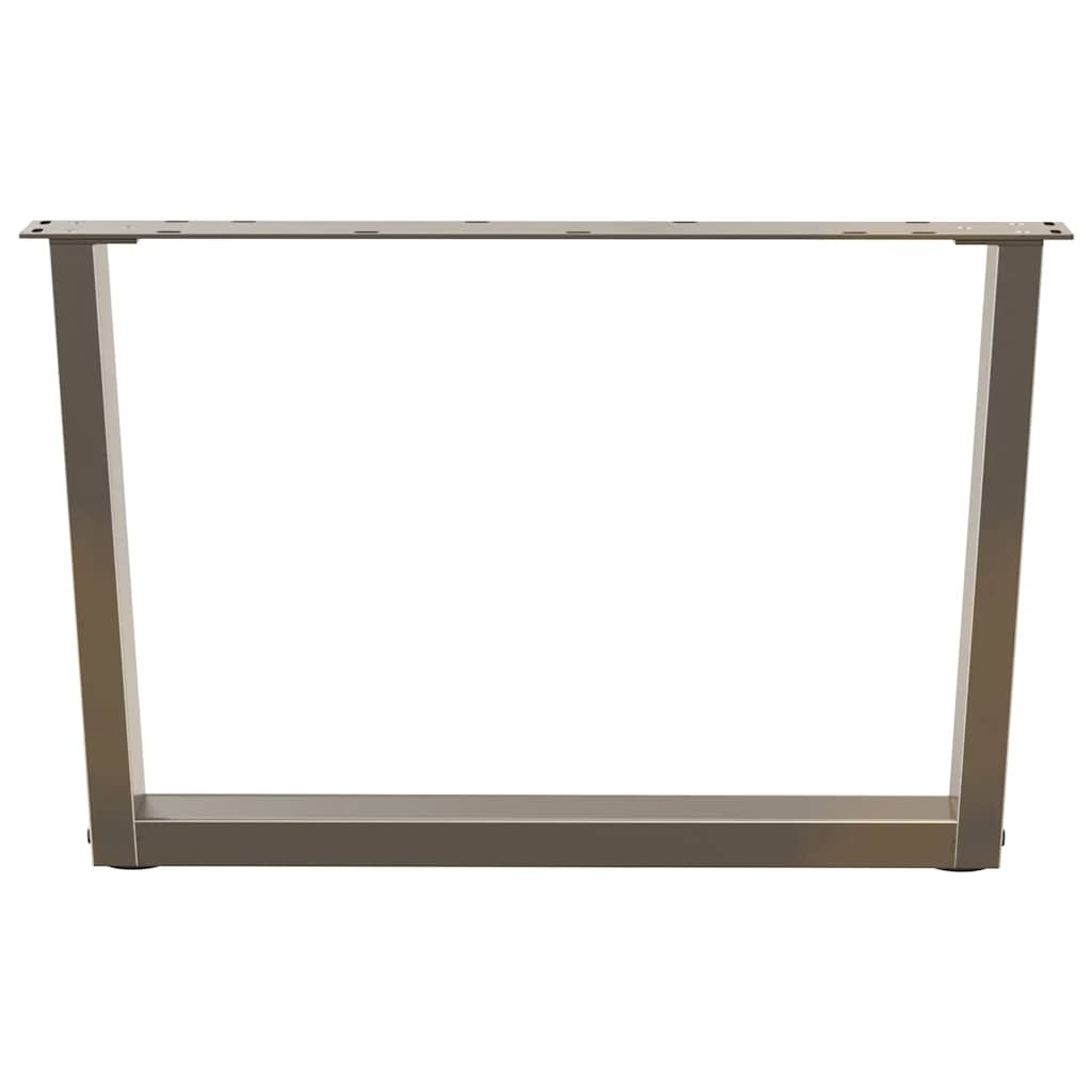 Pieds de table basse en forme de V, 2 pièces, acier naturel, 70 x (42-43,3) cm - XIOS