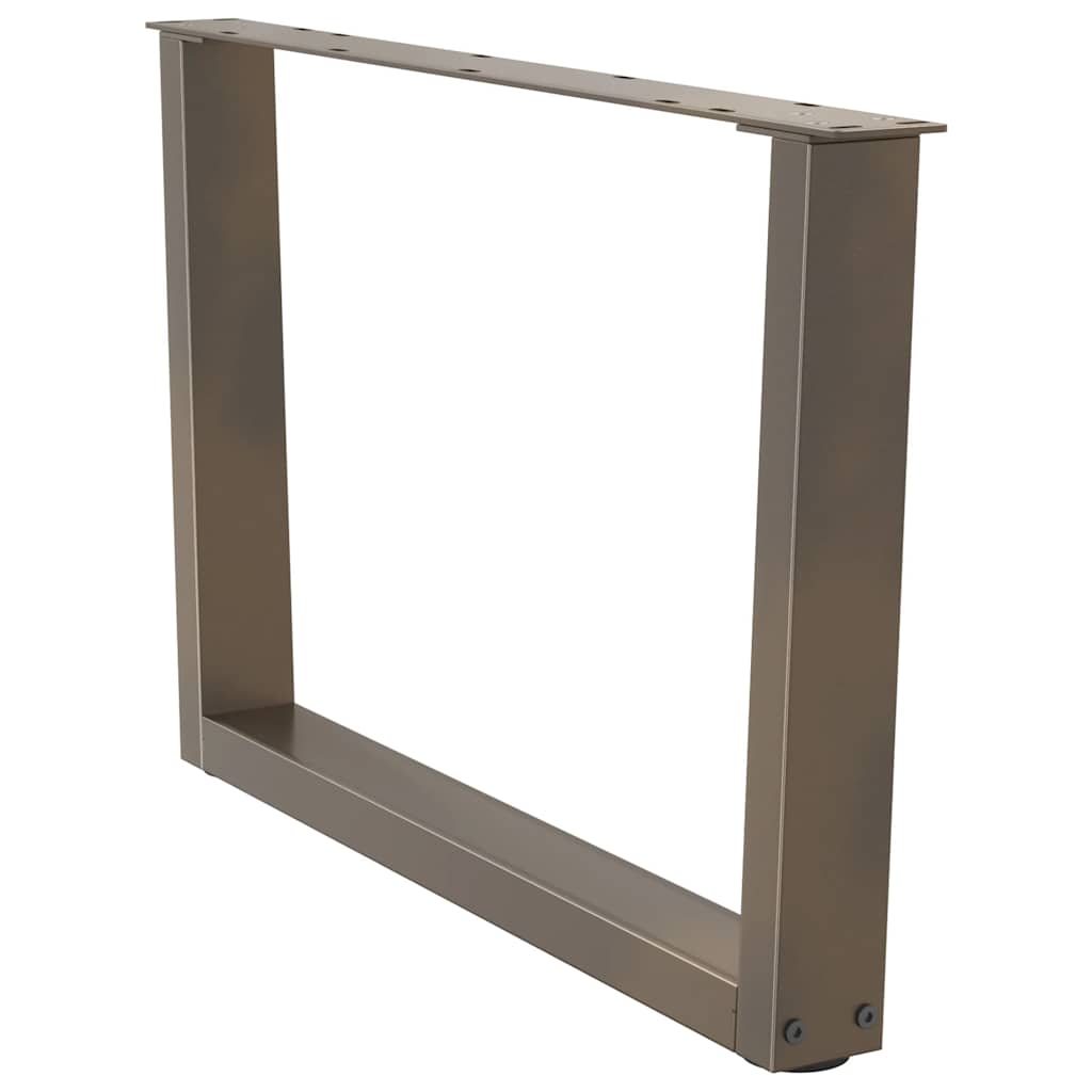 Pieds de table basse en forme de V, 2 pièces, acier naturel, 70 x (42-43,3) cm - XIOS