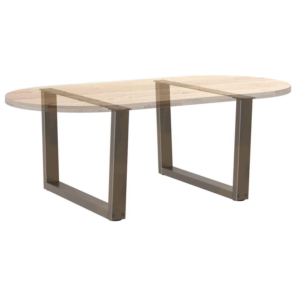 Pieds de table basse en forme de V, 2 pièces, acier naturel, 70 x (42-43,3) cm - XIOS