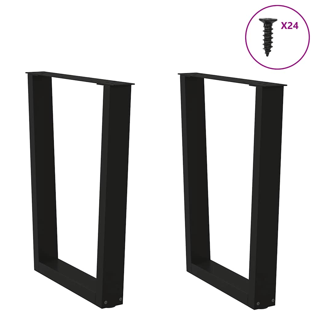 Pieds de table à manger en V 2 pièces Noir 60 x (72-73,3) cm Acier - XIOS