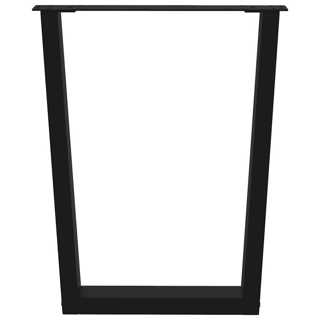 Pieds de table à manger en forme de V, 2 pièces, noir, 70 x (72-73,3) cm, acier - XIOS