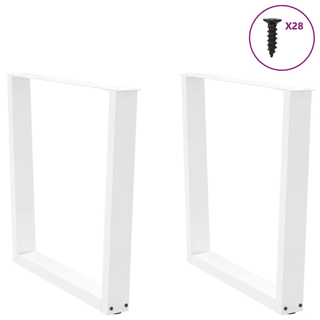Pieds de table à manger en forme de V, 2 pièces, blanc, 80 x (72-73,3) cm, acier - XIOS
