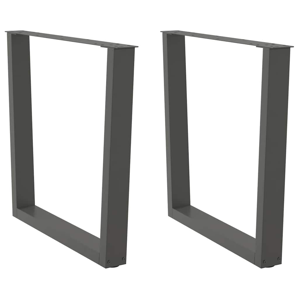Pieds de table à manger en forme de V, 2 pièces, anthracite, 80 x (72-73,3) cm, acier - XIOS