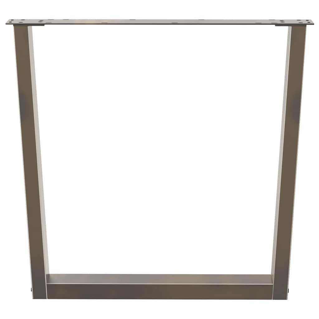 Pieds de table à manger en forme de V 2 pièces Acier naturel 80 x (72-73,3) cm Acier - XIOS