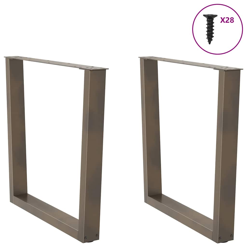 Pieds de table à manger en forme de V 2 pièces Acier naturel 80 x (72-73,3) cm Acier - XIOS
