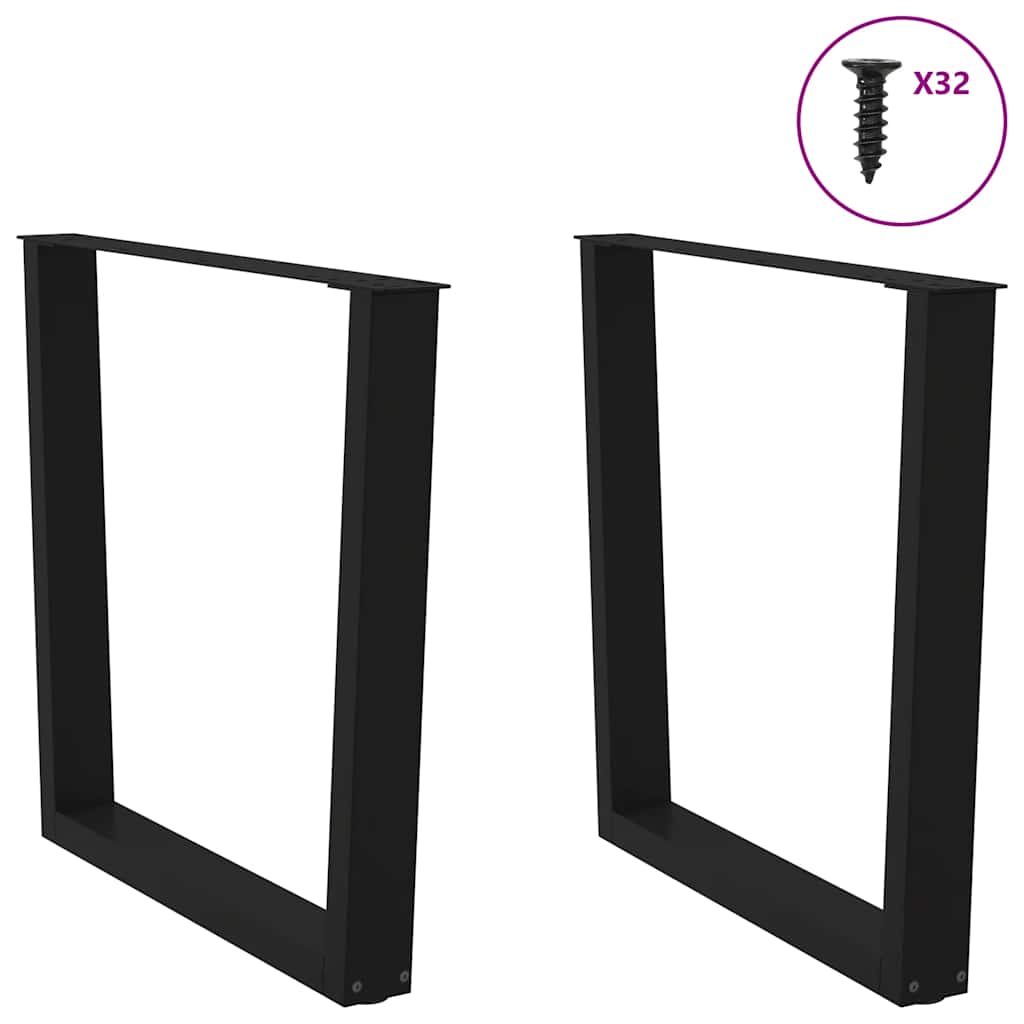 Pieds de table à manger en forme de V 2 pièces Noir 90 x (72-73,3) cm Acier - XIOS
