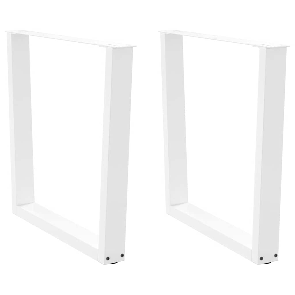 Pieds de table à manger en forme de V, 2 pièces, blanc, 90 x (72-73,3) cm, acier - XIOS