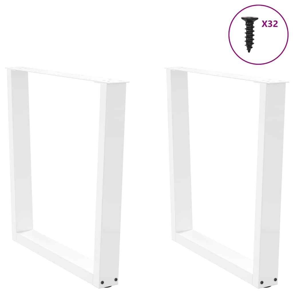 Pieds de table à manger en forme de V, 2 pièces, blanc, 90 x (72-73,3) cm, acier - XIOS