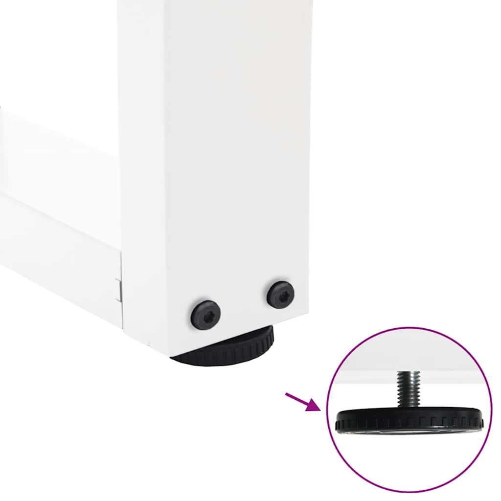 Pieds de table à manger en forme de V, 2 pièces, blanc, 90 x (72-73,3) cm, acier - XIOS