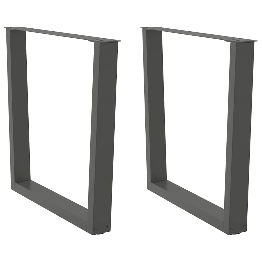 Pieds de table à manger en forme de V, 2 pièces, anthracite, 90 x (72-73,3) cm, acier - XIOS