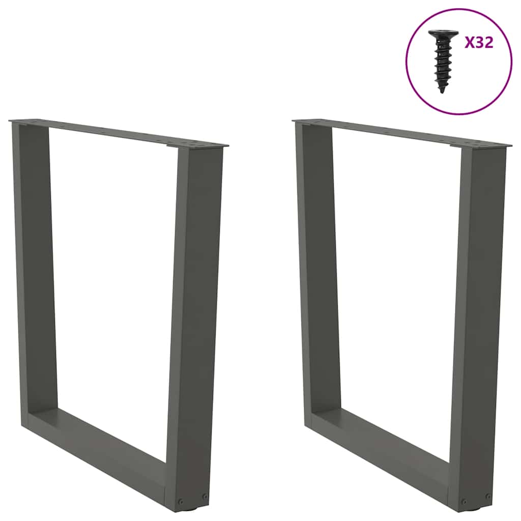Pieds de table à manger en forme de V, 2 pièces, anthracite, 90 x (72-73,3) cm, acier - XIOS
