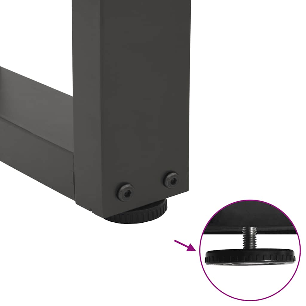 Pieds de table à manger en forme de V, 2 pièces, anthracite, 90 x (72-73,3) cm, acier - XIOS