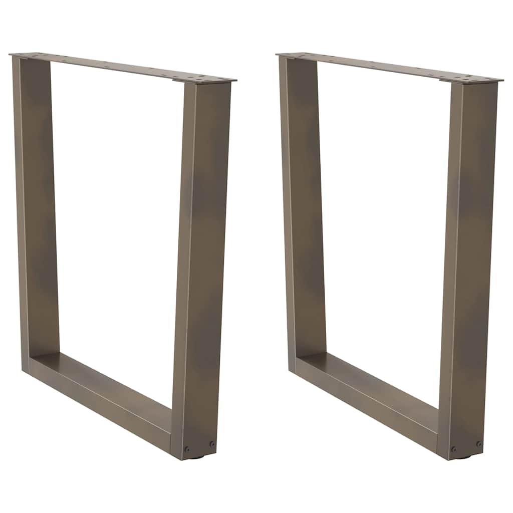 Pieds de table à manger en forme de V, 2 pièces, acier naturel, 90 x (72-73,3) cm - XIOS