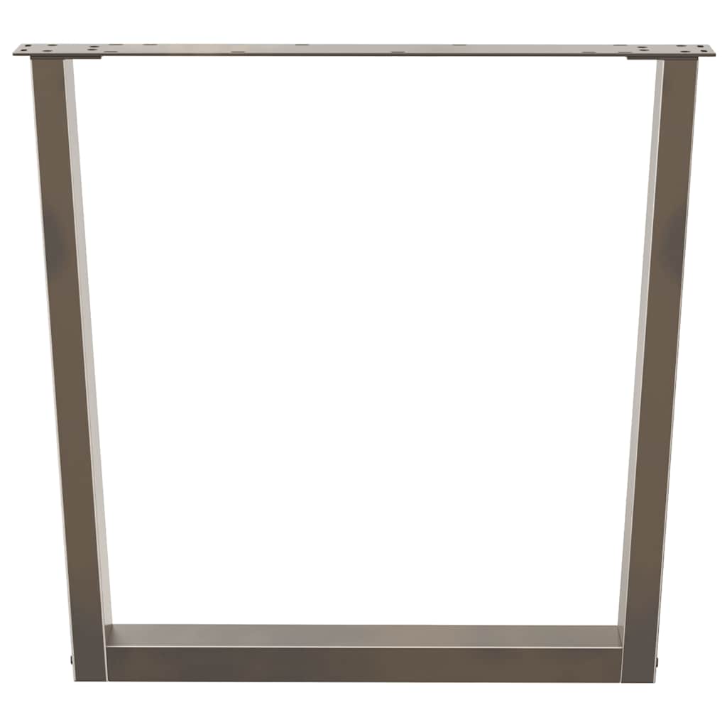 Pieds de table à manger en forme de V, 2 pièces, acier naturel, 90 x (72-73,3) cm - XIOS