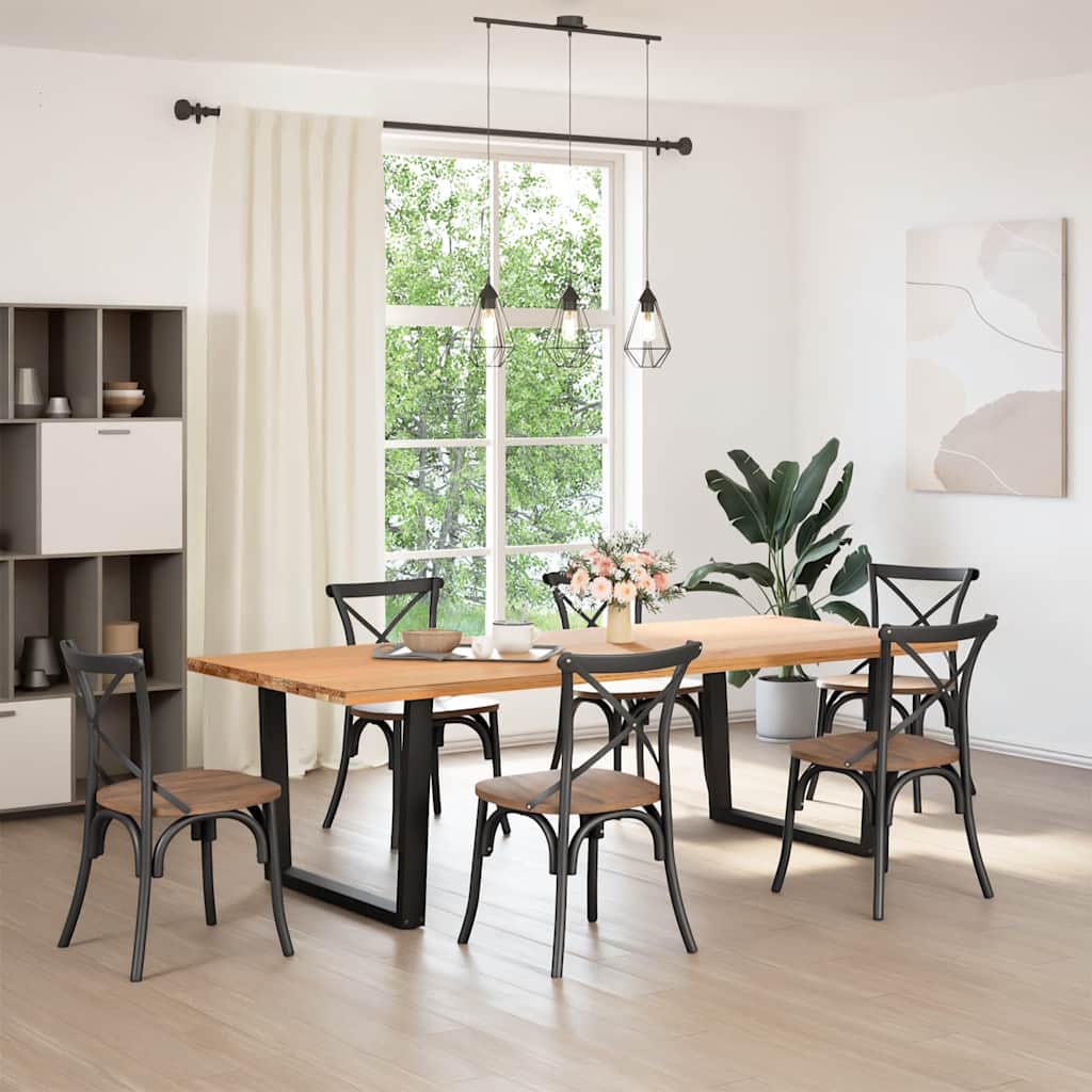 Pieds de table à manger en forme de V, 2 pièces, noir, 100 x (72-73,3) cm, acier - XIOS