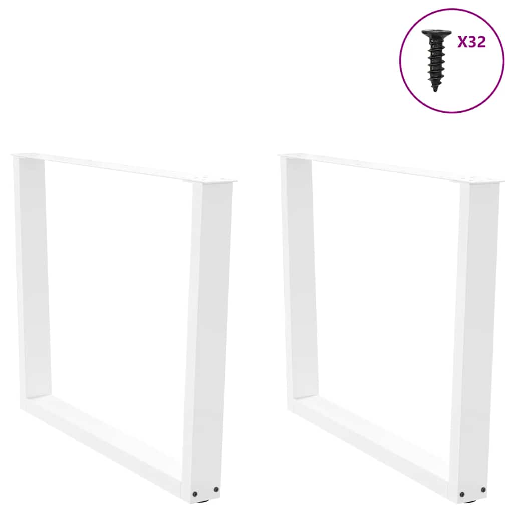 Pieds de table à manger en forme de V, 2 pièces, blanc, 100 x (72-73,3) cm, acier - XIOS