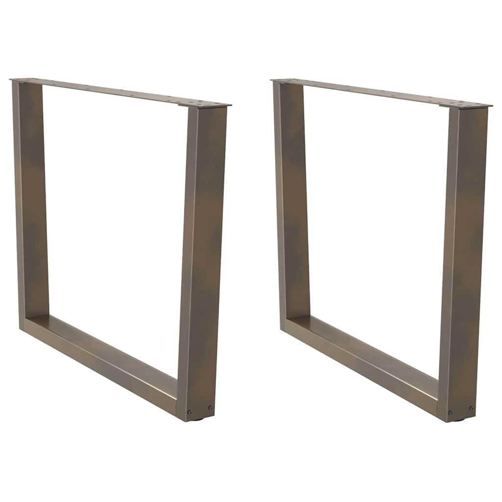 Pieds de table à manger en forme de V, 2 pièces, acier naturel, 100 x (72-73,3) cm - XIOS