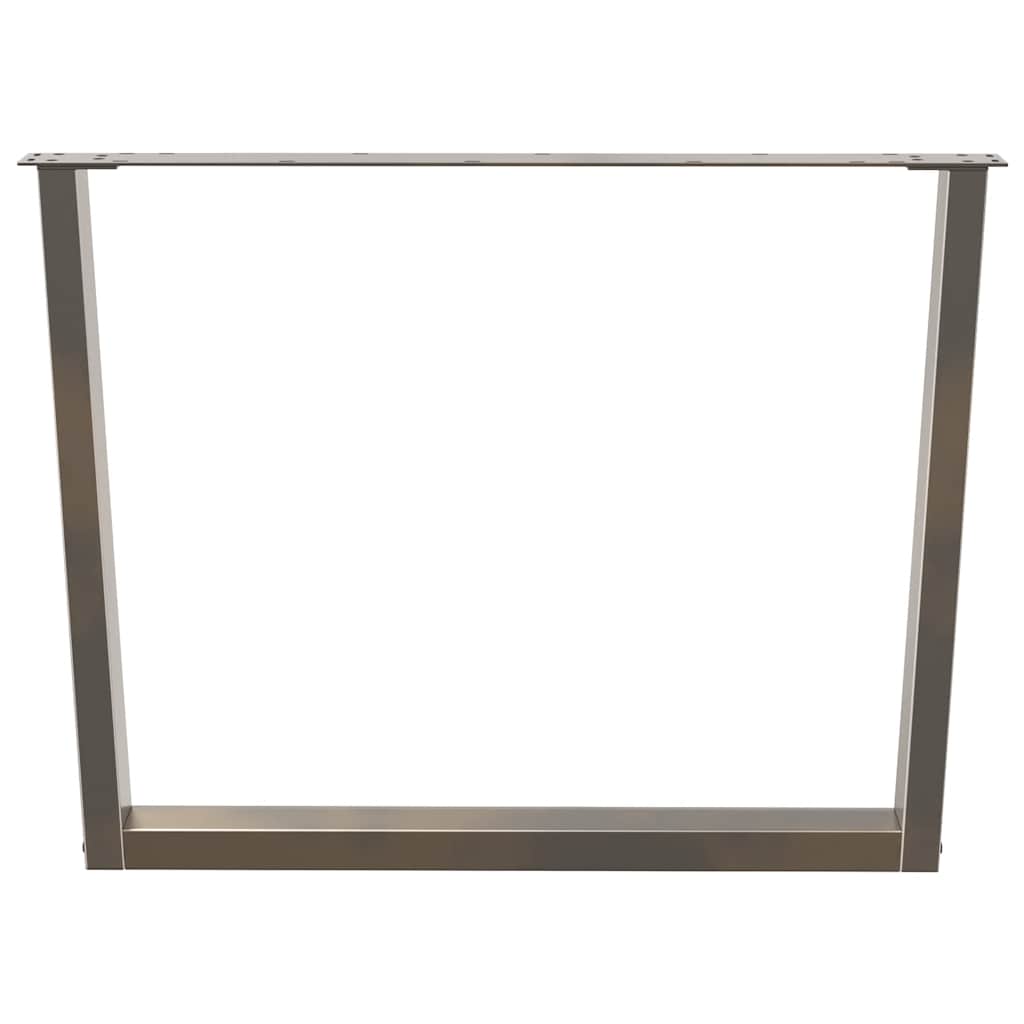 Pieds de table à manger en forme de V, 2 pièces, acier naturel, 100 x (72-73,3) cm - XIOS