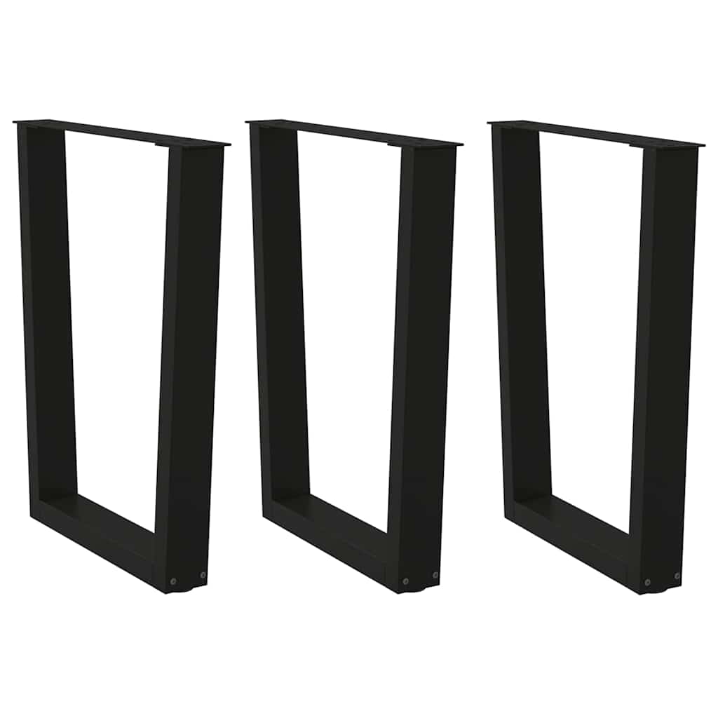 Pieds de table à manger en V 3 pièces Noir 70 x (72-73,3) cm Acier - XIOS