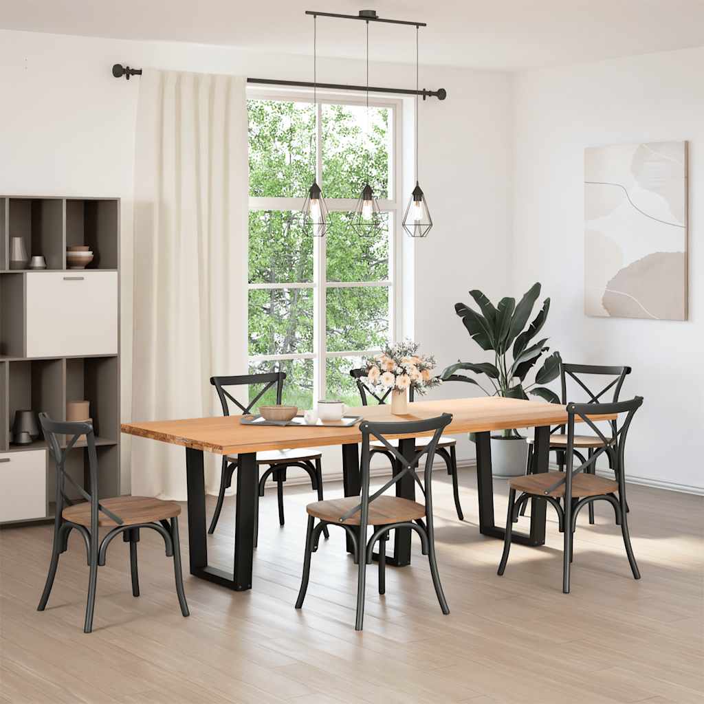 Pieds de table à manger en V 3 pièces Noir 70 x (72-73,3) cm Acier - XIOS