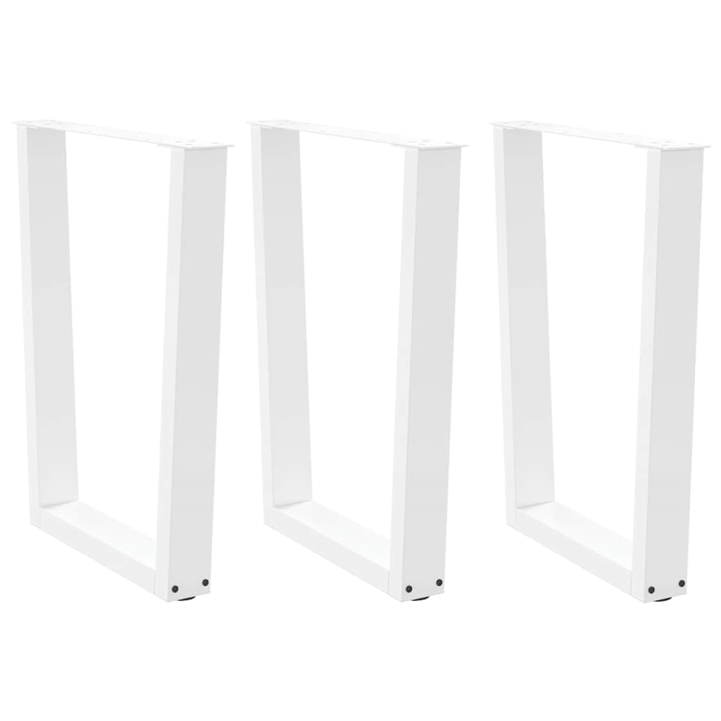Pieds de table à manger en forme de V, 3 pièces, blanc, 70 x (72-73,3) cm, acier - XIOS
