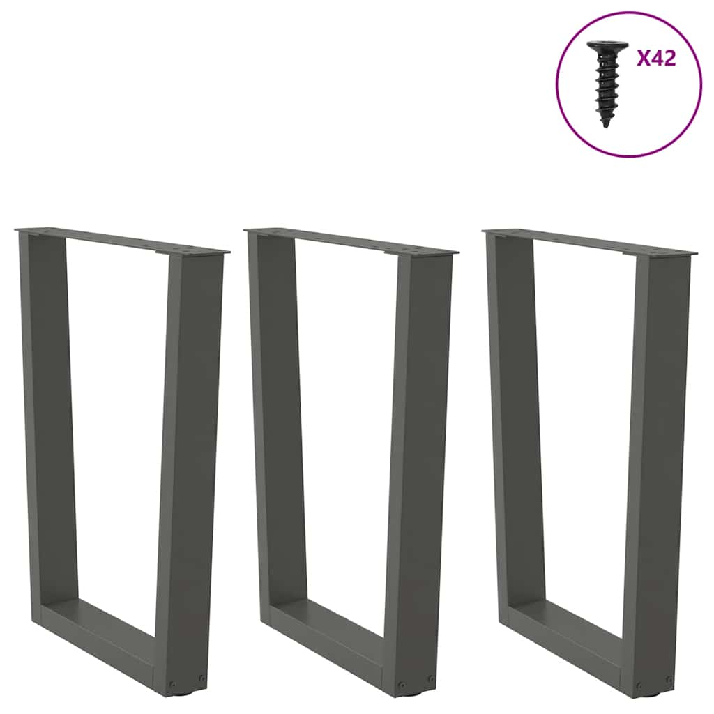 Pieds de table à manger en V 3 pièces Anthracite 70 x (72-73,3) cm Acier - XIOS