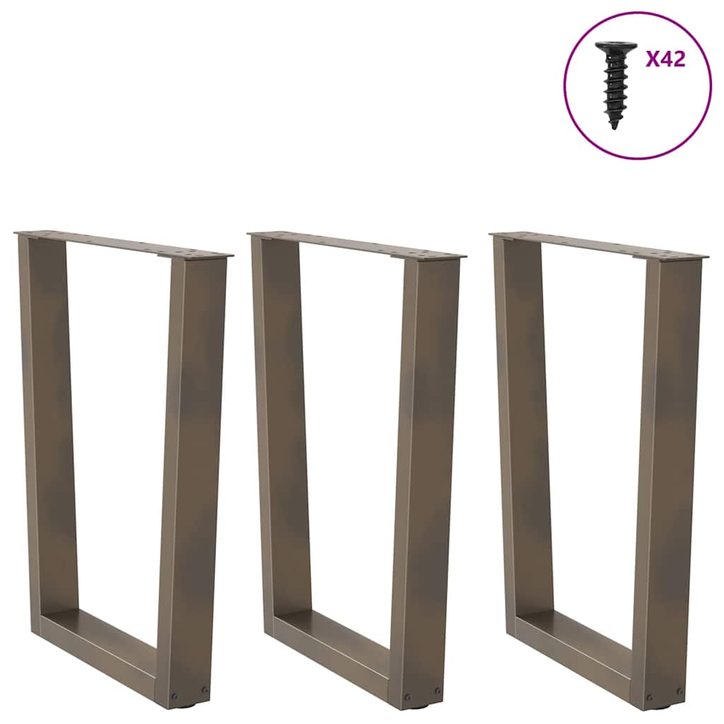 Pieds de table à manger en forme de V 3 pièces Acier naturel 70 x (72-73,3) cm - XIOS