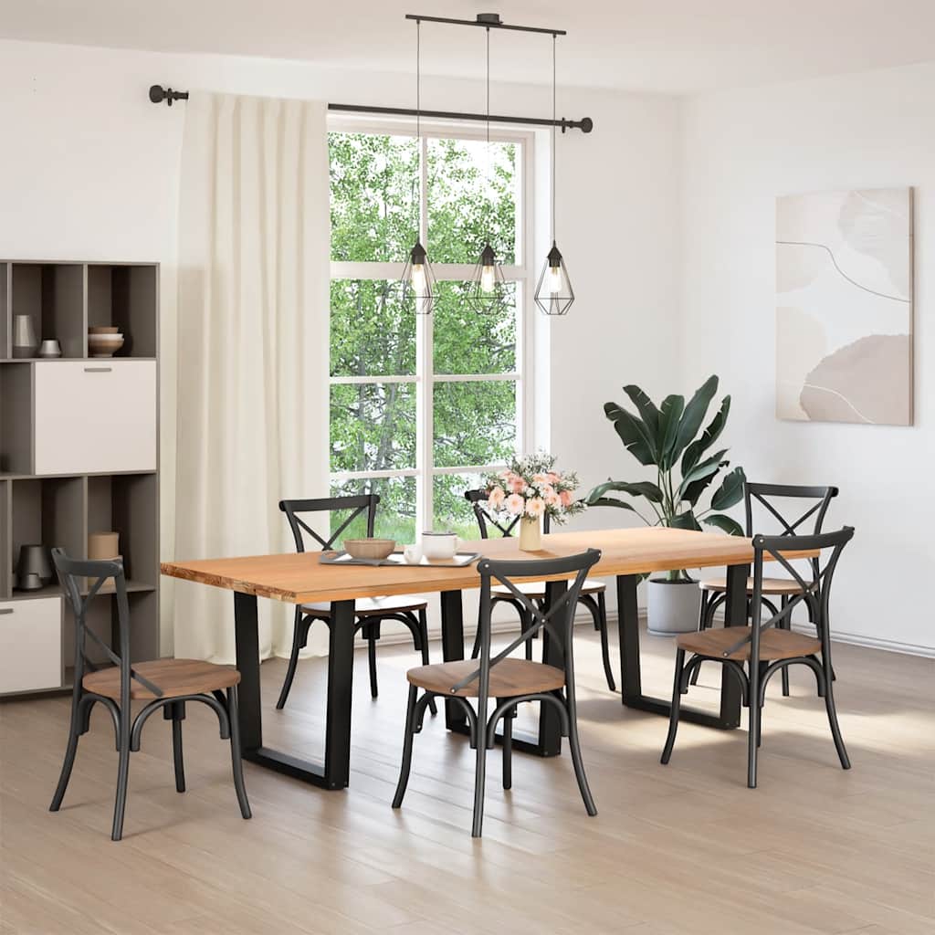 Pieds de table à manger en V 3 pièces Noir 90 x (72-73,3) cm Acier - XIOS